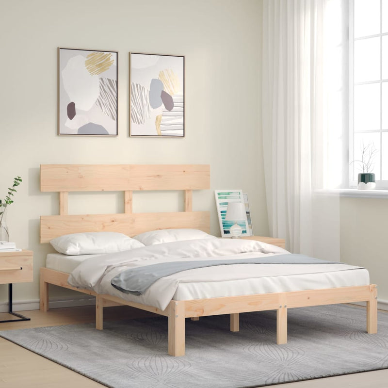 vidaXL tömör fenyőfa ágy matrac nélkül 140 x 190 cm
