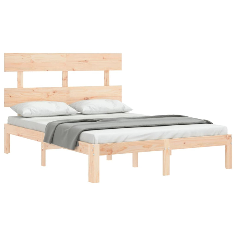 vidaXL tömör fenyőfa ágy matrac nélkül 140 x 190 cm