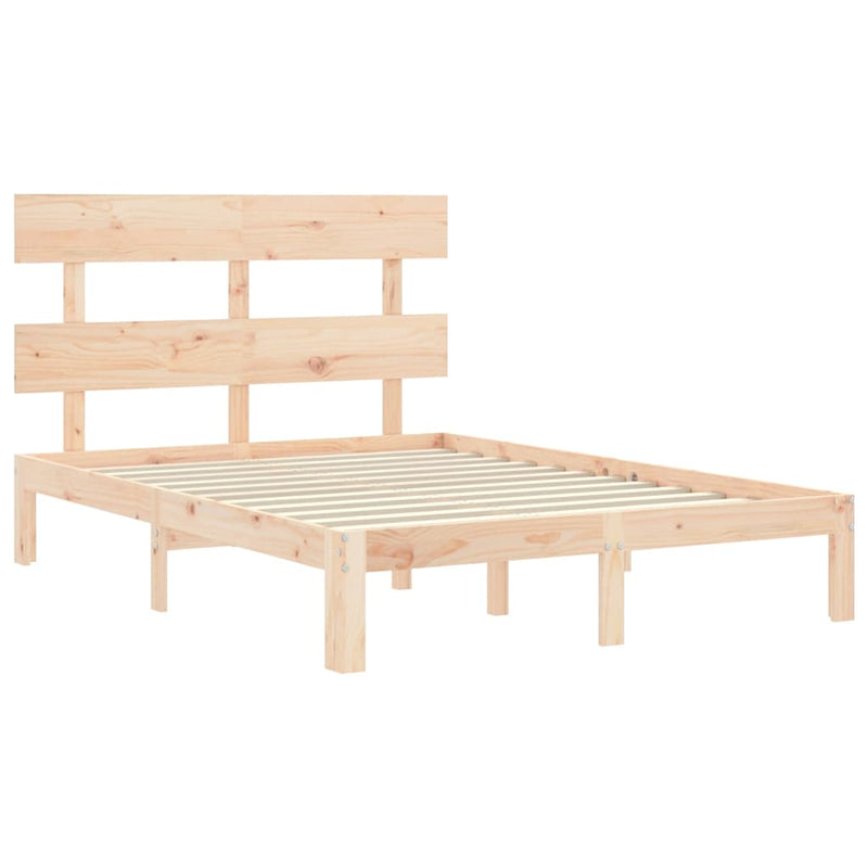 vidaXL tömör fenyőfa ágy matrac nélkül 140 x 190 cm