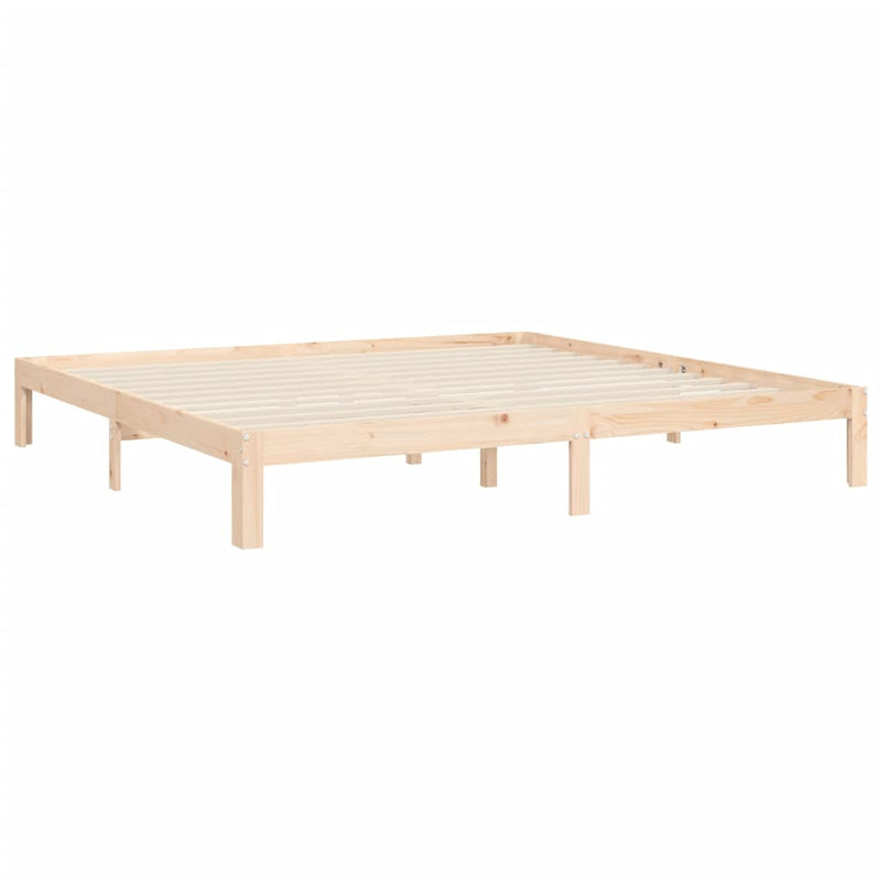 vidaXL tömör fa ágykeret fejtámlával King Size
