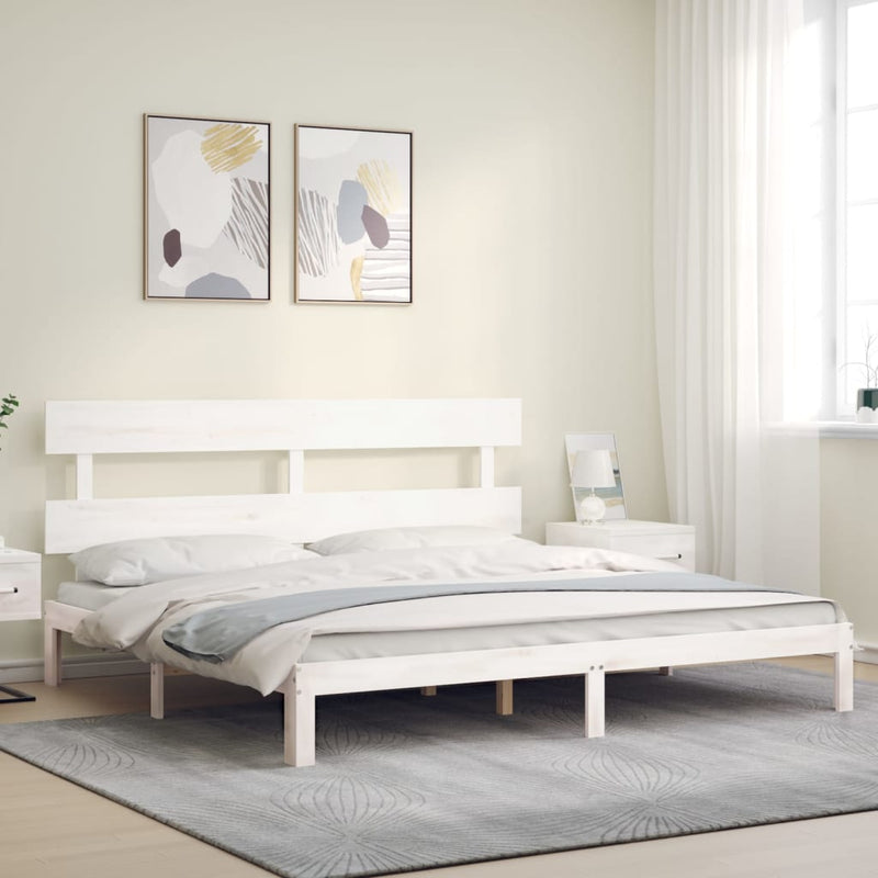 vidaXL fehér tömör fenyőfa ágy matrac nélkül 200 x 200 cm