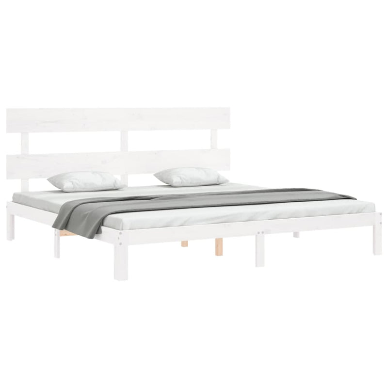 vidaXL fehér tömör fenyőfa ágy matrac nélkül 200 x 200 cm