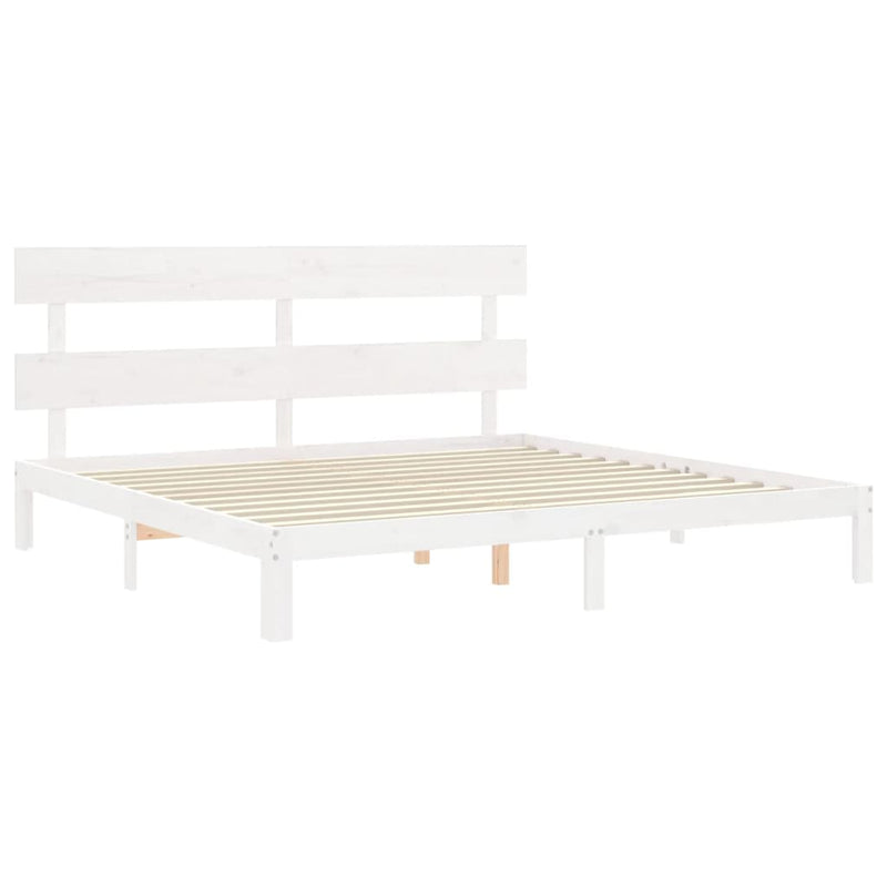 vidaXL fehér tömör fenyőfa ágy matrac nélkül 200 x 200 cm