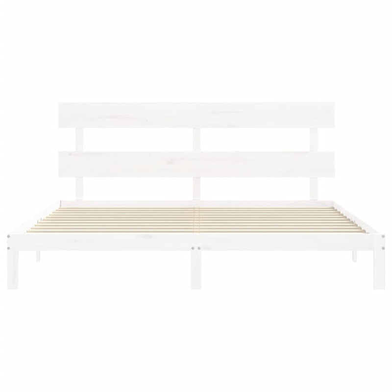 vidaXL fehér tömör fenyőfa ágy matrac nélkül 200 x 200 cm