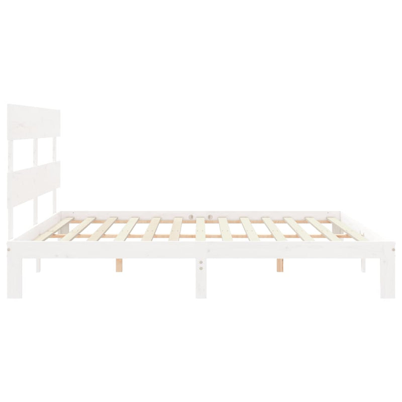vidaXL fehér tömör fenyőfa ágy matrac nélkül 200 x 200 cm