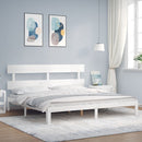vidaXL fehér tömör fenyőfa ágy matrac nélkül 200 x 200 cm