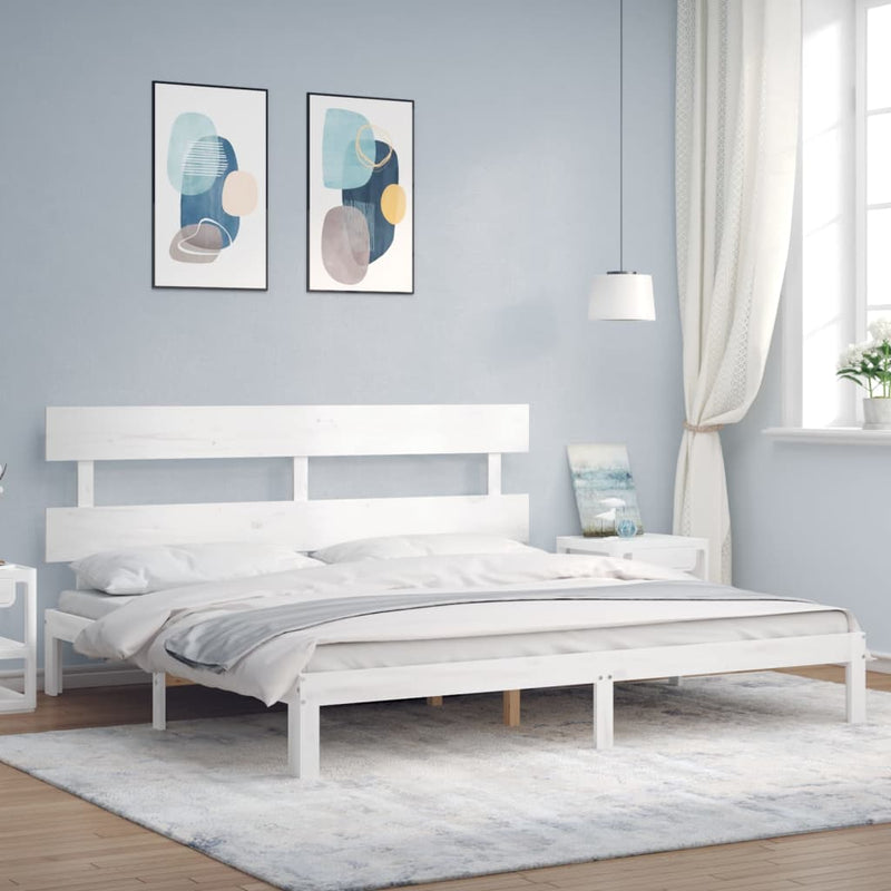vidaXL fehér tömör fenyőfa ágy matrac nélkül 200 x 200 cm