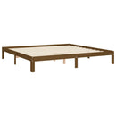 vidaXL mézbarna tömör fa ágykeret fejtámlával 200 x 200 cm