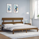 vidaXL mézbarna tömör fa ágykeret fejtámlával 200 x 200 cm