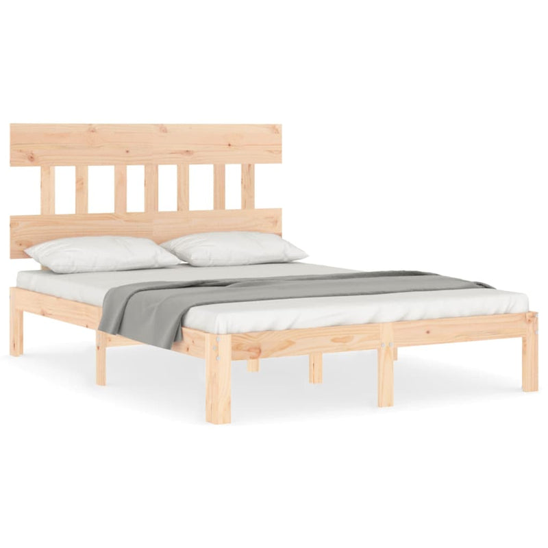 vidaXL tömör fenyőfa ágy matrac nélkül 140 x 190 cm