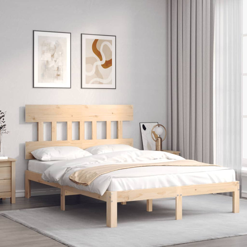 vidaXL tömör fenyőfa ágy matrac nélkül 140 x 190 cm