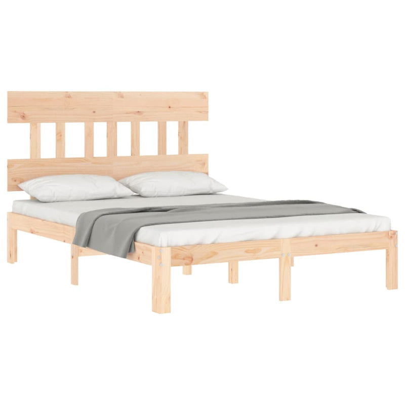 vidaXL tömör fenyőfa ágy matrac nélkül 140 x 190 cm