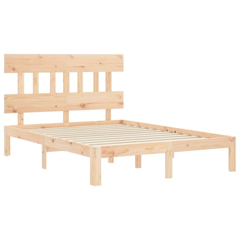 vidaXL tömör fenyőfa ágy matrac nélkül 140 x 190 cm
