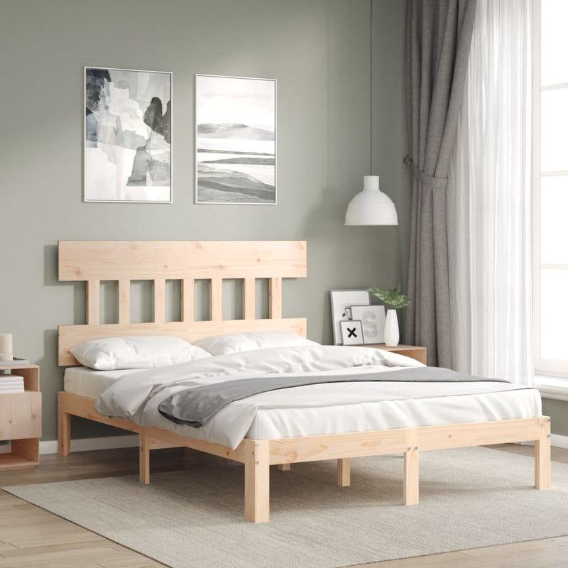 vidaXL tömör fenyőfa ágy matrac nélkül 140 x 190 cm