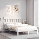 vidaXL fehér tömör fenyőfa ágy matrac nélkül 140x190 cm