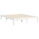 vidaXL fehér tömör fenyőfa ágy matrac nélkül 140x190 cm