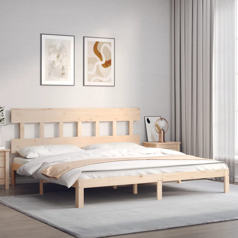 vidaXL tömör fenyőfa ágy matrac nélkül 200 x 200 cm