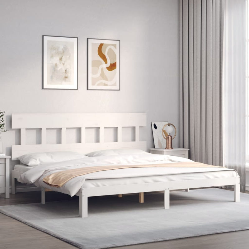 vidaXL fehér tömör fenyőfa ágy matrac nélkül 200 x 200 cm
