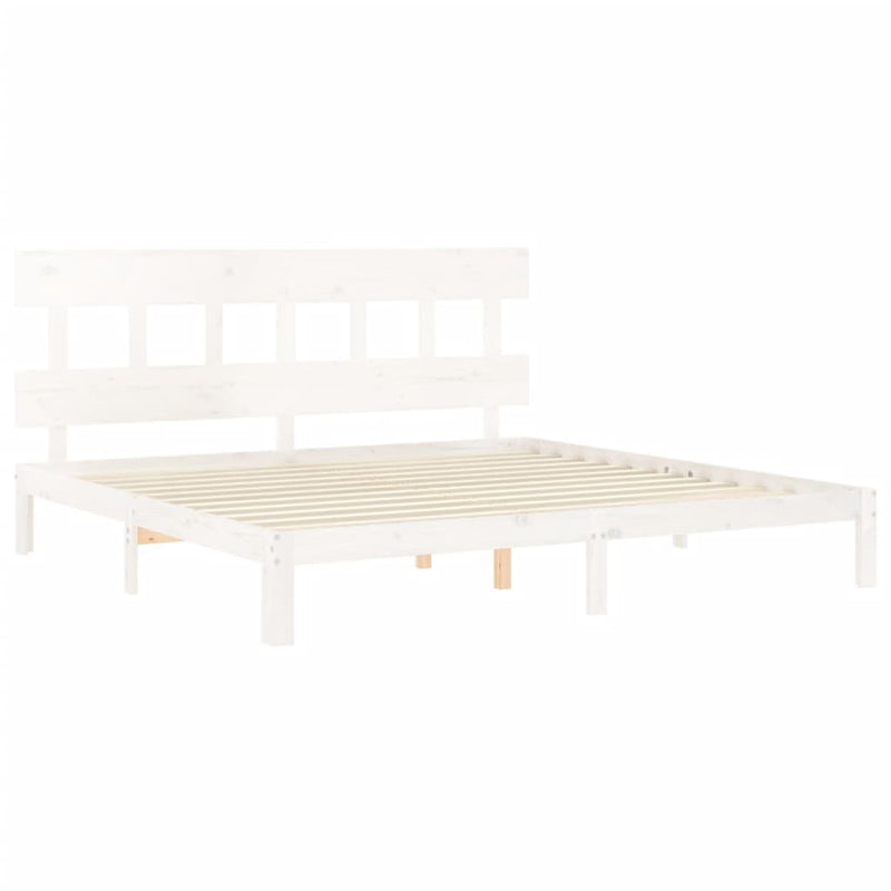 vidaXL fehér tömör fenyőfa ágy matrac nélkül 200 x 200 cm
