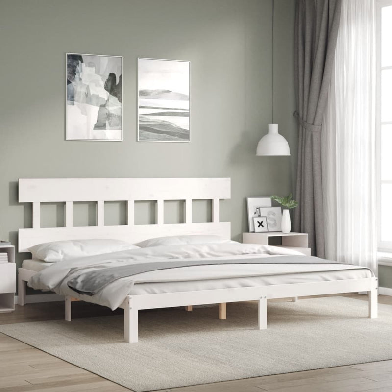 vidaXL fehér tömör fenyőfa ágy matrac nélkül 200 x 200 cm