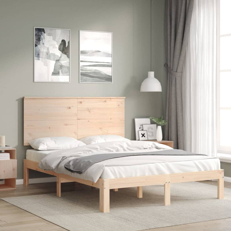 vidaXL tömör fenyőfa ágy matrac nélkül 140 x 190 cm