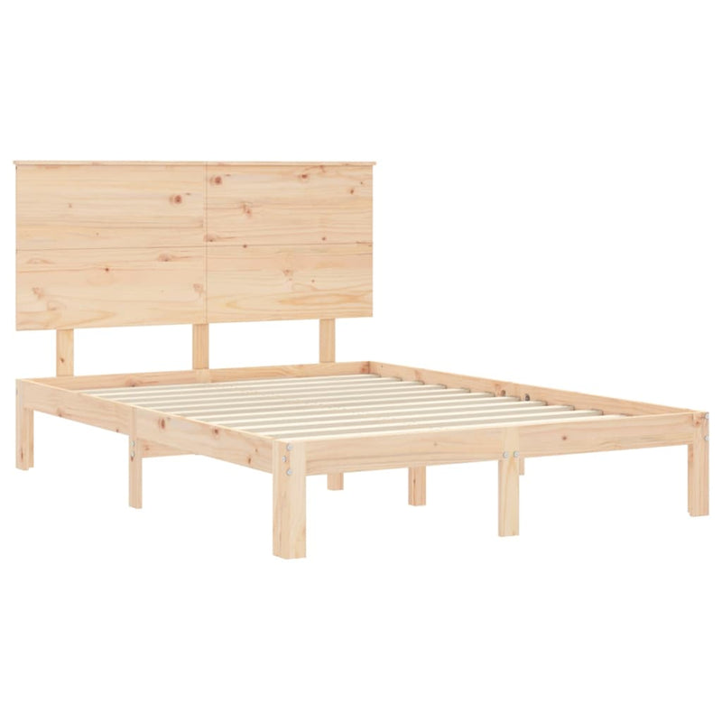 vidaXL tömör fenyőfa ágy matrac nélkül 140 x 190 cm