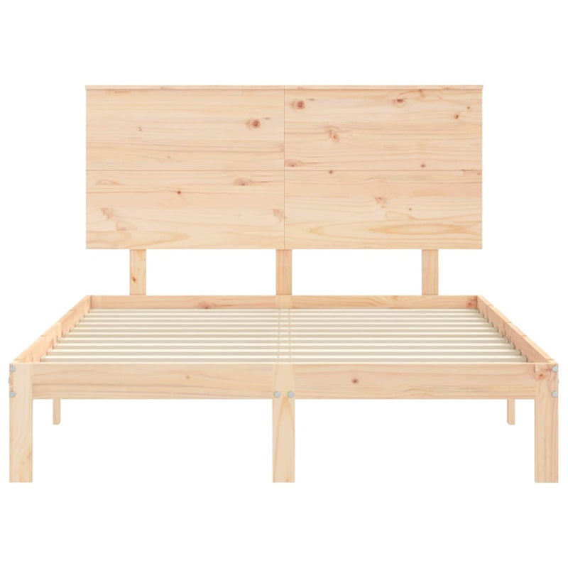 vidaXL tömör fenyőfa ágy matrac nélkül 140 x 190 cm