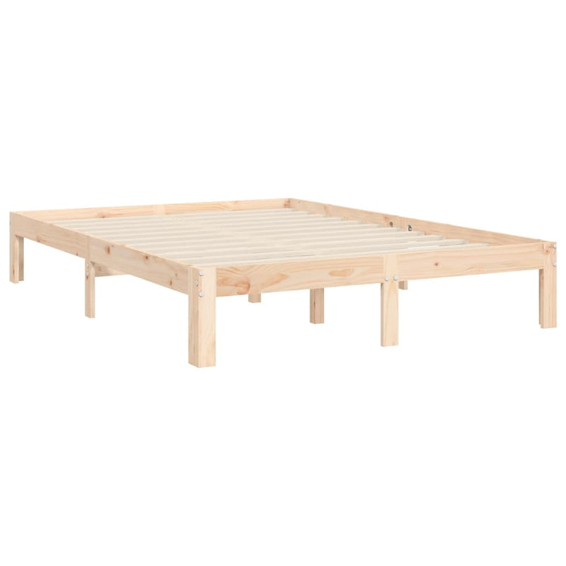vidaXL tömör fenyőfa ágy matrac nélkül 140 x 190 cm