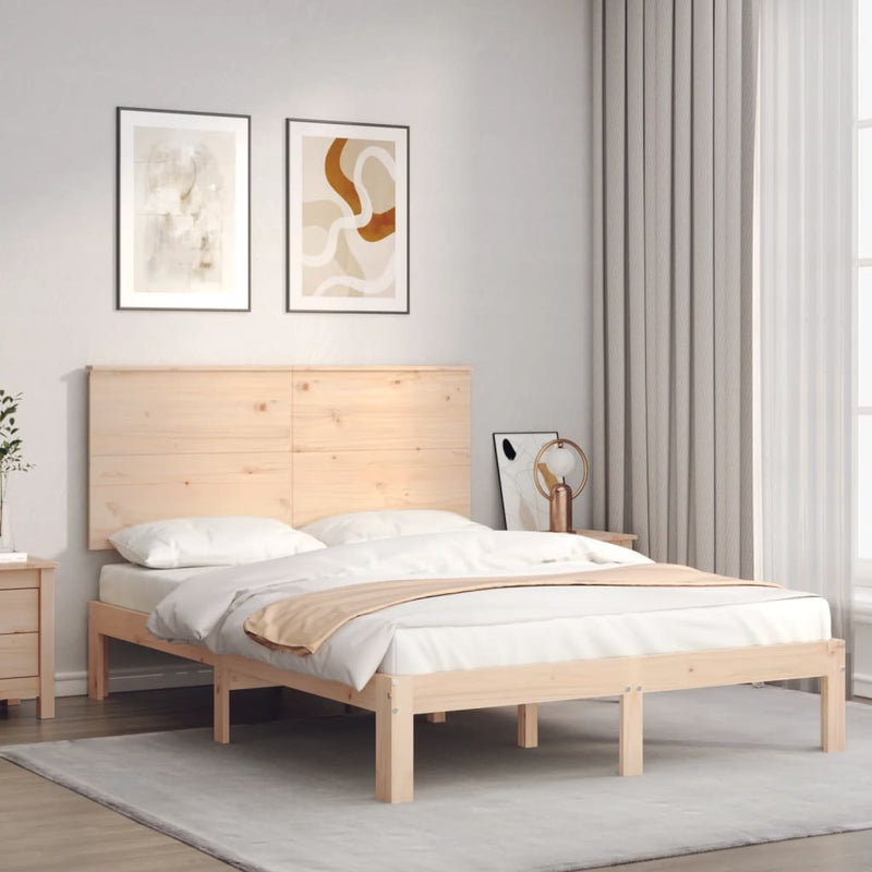 vidaXL tömör fenyőfa ágy matrac nélkül 140 x 190 cm