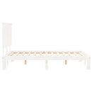 vidaXL fehér tömör fenyőfa ágy matrac nélkül 140x190 cm