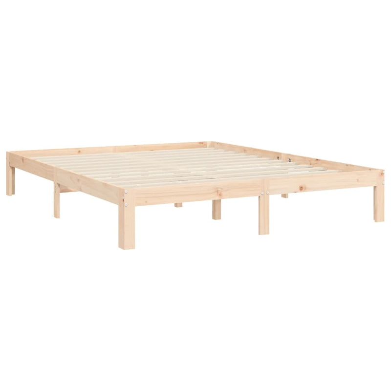vidaXL tömör fa ágykeret fejtámlával King Size