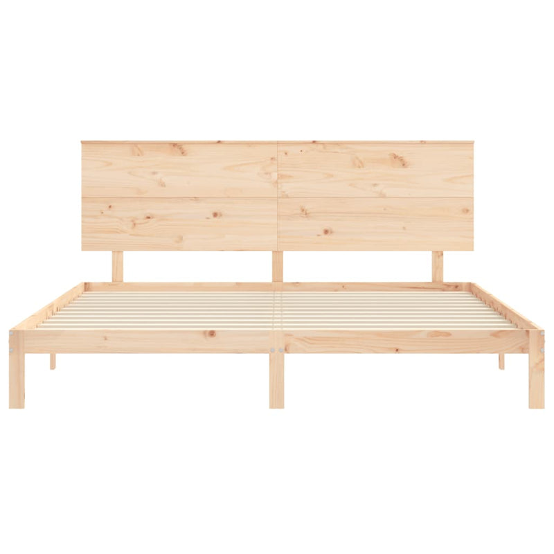 vidaXL tömör fenyőfa ágy matrac nélkül 200 x 200 cm