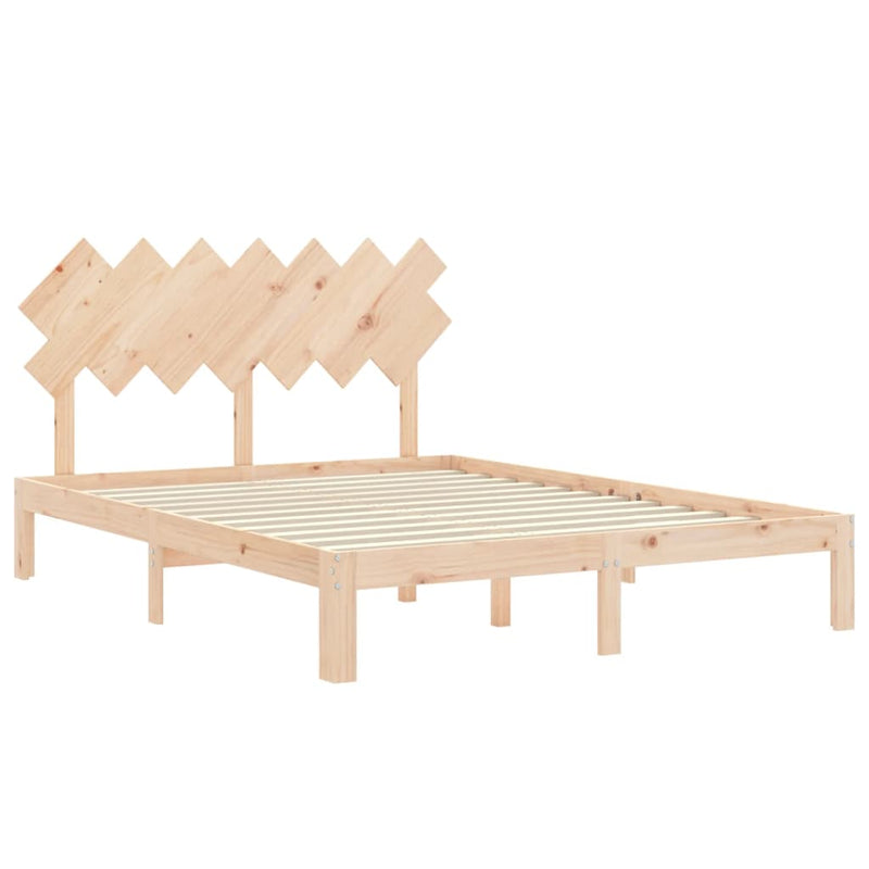 vidaXL tömör fenyőfa ágy matrac nélkül 140 x 190 cm