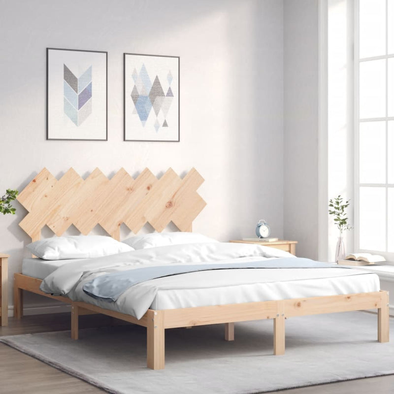 vidaXL tömör fenyőfa ágy matrac nélkül 140 x 190 cm