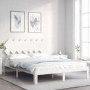 vidaXL fehér tömör fenyőfa ágy matrac nélkül 140x190 cm