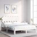 vidaXL fehér tömör fenyőfa ágy matrac nélkül 140 x 200 cm