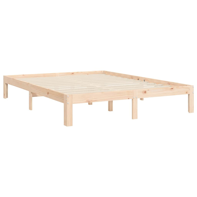 vidaXL tömör fa ágykeret fejtámlával King Size