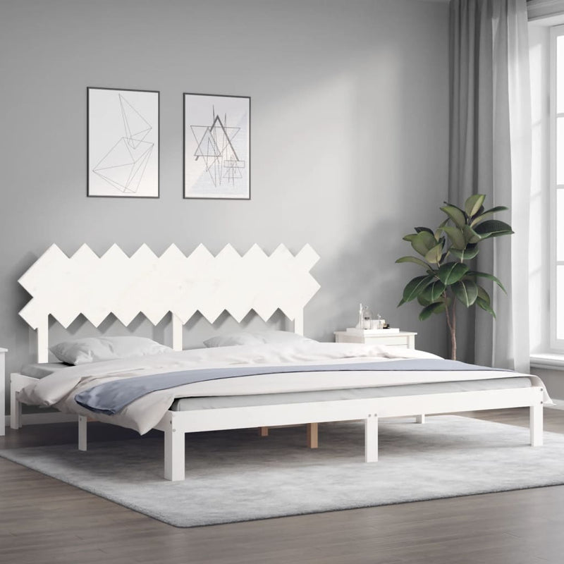 vidaXL fehér tömör fenyőfa ágy matrac nélkül 200 x 200 cm