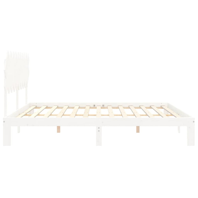 vidaXL fehér tömör fenyőfa ágy matrac nélkül 200 x 200 cm