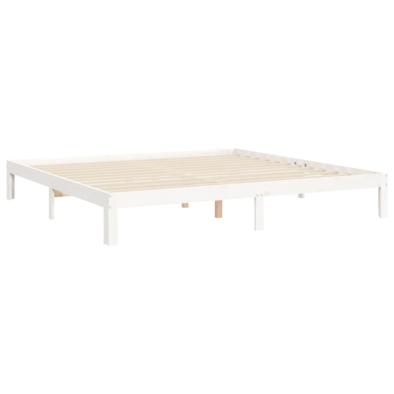 vidaXL fehér tömör fenyőfa ágy matrac nélkül 200 x 200 cm