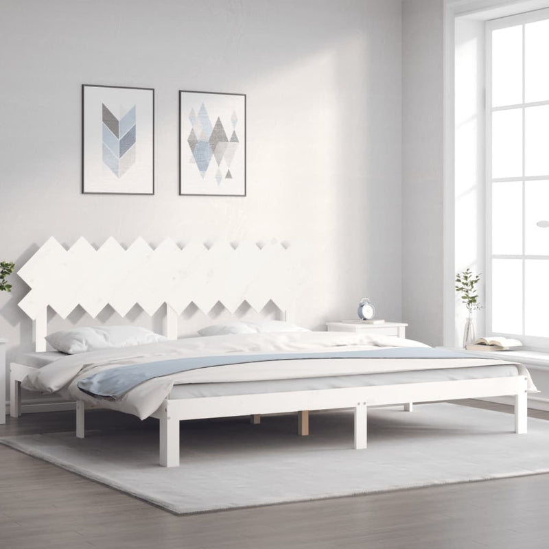 vidaXL fehér tömör fenyőfa ágy matrac nélkül 200 x 200 cm