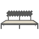 vidaXL szürke tömör fa ágykeret fejtámlával 200 x 200 cm