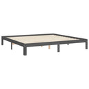 vidaXL szürke tömör fa ágykeret fejtámlával 200 x 200 cm