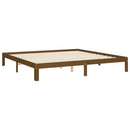 vidaXL mézbarna tömör fa ágykeret fejtámlával 200 x 200 cm