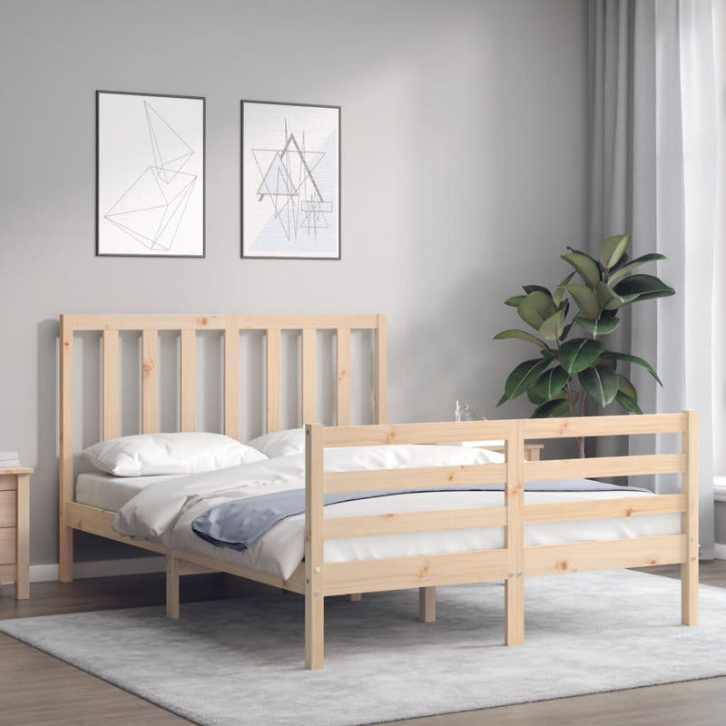 vidaXL tömör fenyőfa ágy matrac nélkül 140 x 190 cm