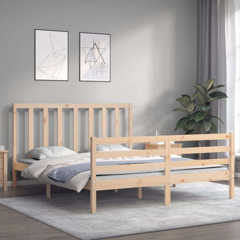 vidaXL tömör fenyőfa ágy matrac nélkül 160 x 200 cm