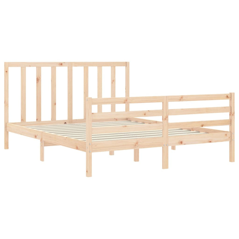 vidaXL tömör fenyőfa ágy matrac nélkül 160 x 200 cm