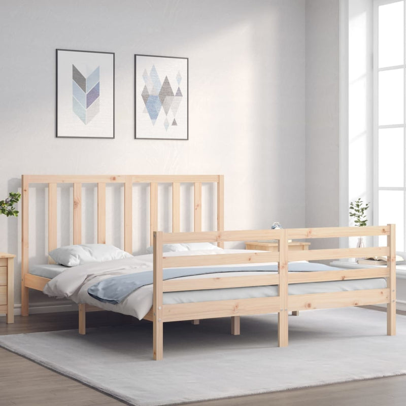 vidaXL tömör fenyőfa ágy matrac nélkül 160 x 200 cm