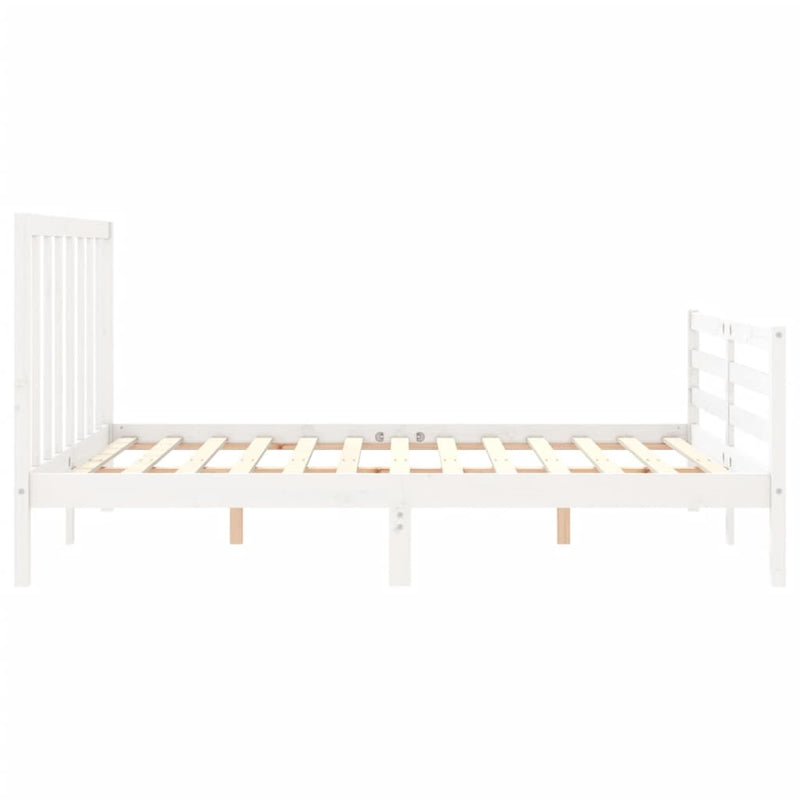 vidaXL fehér tömör fenyőfa ágy matrac nélkül 160 x 200 cm