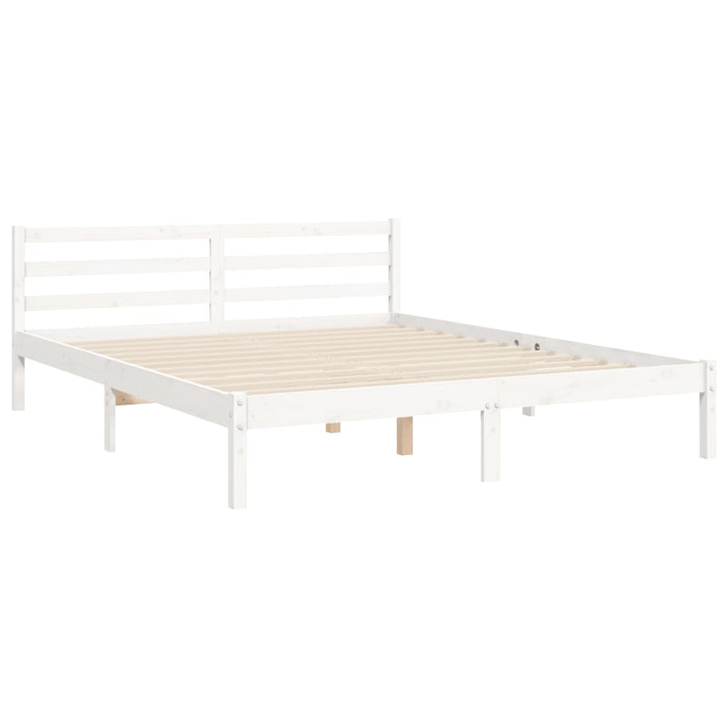 vidaXL fehér tömör fenyőfa ágy matrac nélkül 160 x 200 cm